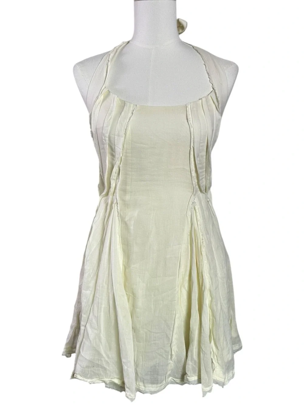 Free People Ethereal Romantic Billowy Halter Mini Dress Summer Sand Fairy Small